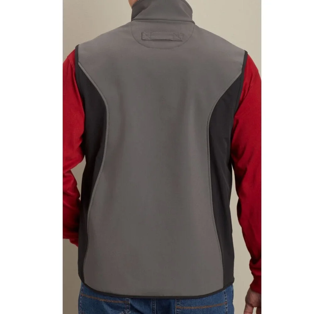 Duluth Trading Windfront Vest Softshell Full Zip Pockets Gray Black Outdoors 3XL